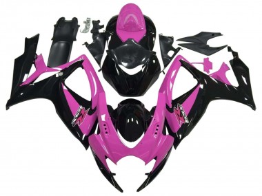 Suzuki GSXR 600 / GSXR 750 Motorrad Verkleidung 2006-2007 - Rosa Glanzendes Schwarz