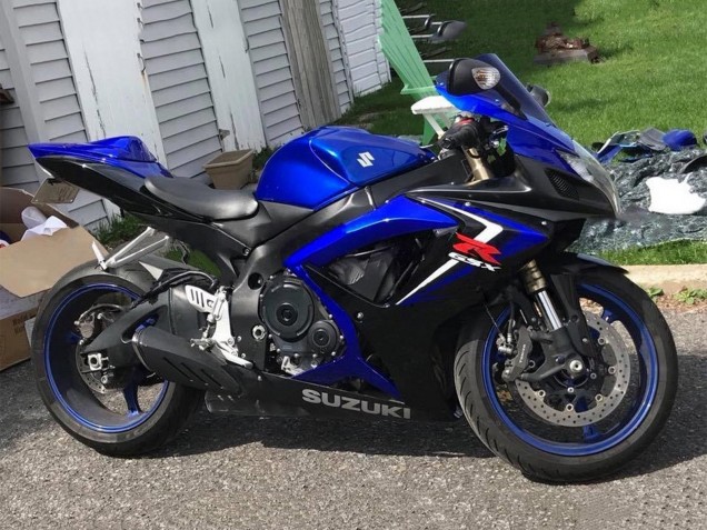Suzuki GSXR 600 / GSXR 750 Motorrad Verkleidung 2006-2007 - Blau Schwarz Rot