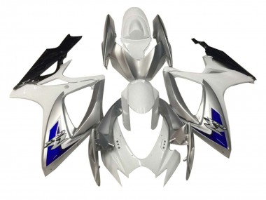 Suzuki GSXR 600 / GSXR 750 Motorrad Verkleidung 2006-2007 - Weiss Silber Blau Schwarz
