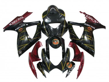 Suzuki GSXR 600 / GSXR 750 Motorrad Verkleidung 2006-2007 - Glanzendes Schwarz Rot Gold