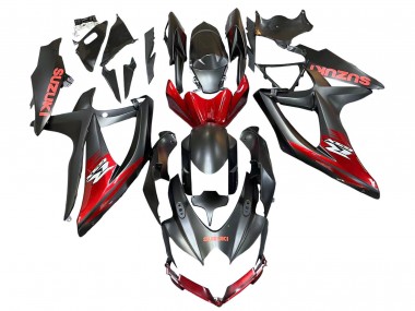Suzuki GSXR 600 / GSXR 750 Motorrad Verkleidung 2008-2010 - Matt Schwarz Rot