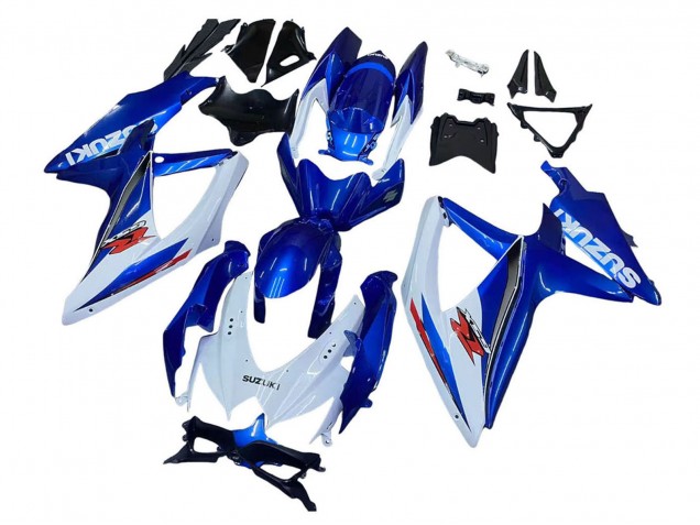 Suzuki GSXR 600 / GSXR 750 Motorrad Verkleidung Kit 2008-2010 - Blau Weiss Rot