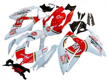 Suzuki GSXR 600 / GSXR 750 Motorrad Verkleidung 2008-2010 - Weiss Rot Motul Lucky Strike