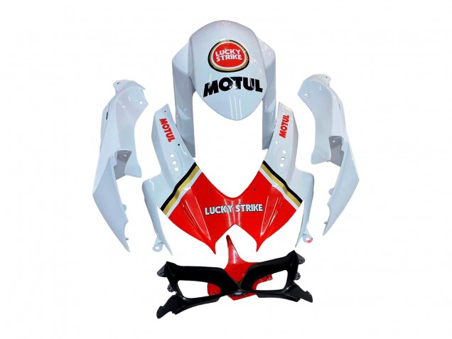 Suzuki GSXR 600 / GSXR 750 Motorrad Verkleidung 2008-2010 - Weiss Rot Motul Lucky Strike