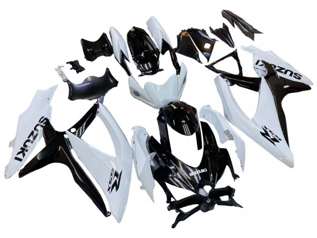 Suzuki GSXR 600 / GSXR 750 Motorrad Verkleidung 2008-2010 - Weiss Schwarz