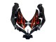 Suzuki GSXR 600 / GSXR 750 Motorrad Verkleidung 2008-2010 - Glanzendes Schwarz Orange Flamme