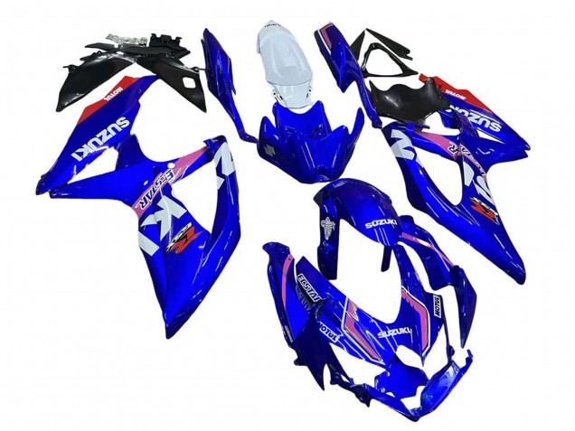 Suzuki GSXR 600 / GSXR 750 Motorrad Verkleidung 2008-2010 - Weiss Blau Rosa Ecstar Motul