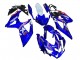 Suzuki GSXR 600 / GSXR 750 Motorrad Verkleidung 2008-2010 - Weiss Blau Rosa Ecstar Motul