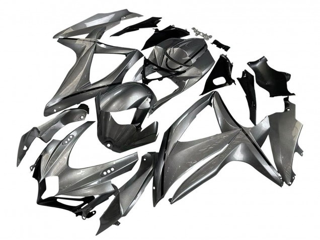 Suzuki GSXR 600 / GSXR 750 Motorrad Verkleidung 2008-2010 - Matt Grau Schwarz