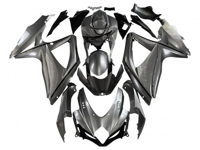 Suzuki GSXR 600 / GSXR 750 Motorrad Verkleidung 2008-2010 - Matt Grau Schwarz