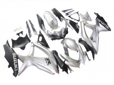 Suzuki GSXR 600 / GSXR 750 Motorrad Verkleidung 2008-2010 - Silber Matt Schwarz