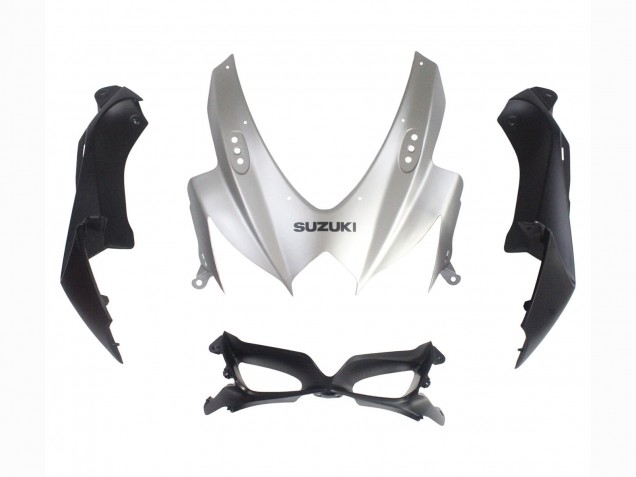 Suzuki GSXR 600 / GSXR 750 Motorrad Verkleidung 2008-2010 - Silber Matt Schwarz