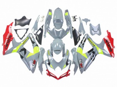Suzuki GSXR 600 / GSXR 750 Motorrad Verkleidung 2008-2010 - Grau Gelb Rot