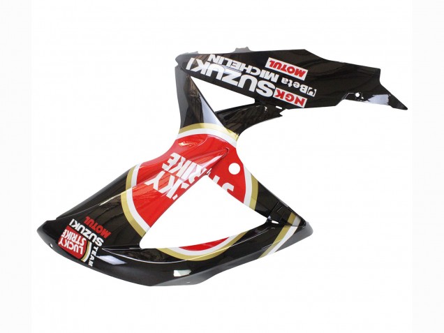 Suzuki GSXR 600 / GSXR 750 Motorrad Verkleidung 2008-2010 - Glanzendes Schwarz Rot Weiss Motul Lucky Strike