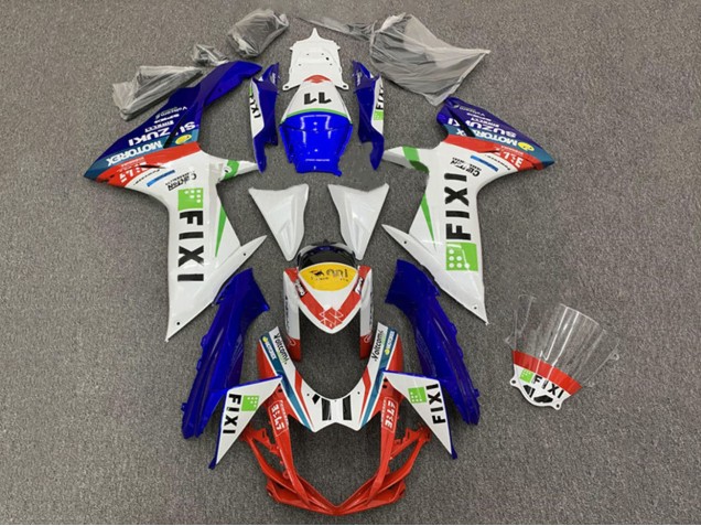 Suzuki GSXR 600 / GSXR 750 Motorrad Verkleidung 2008-2010 - Weiss Blau Rot Grun Gelb Fixi 11