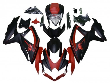 Suzuki GSXR 600 / GSXR 750 Motorrad Verkleidung 2008-2010 - Kastanienbraun Rot Matt Schwarz