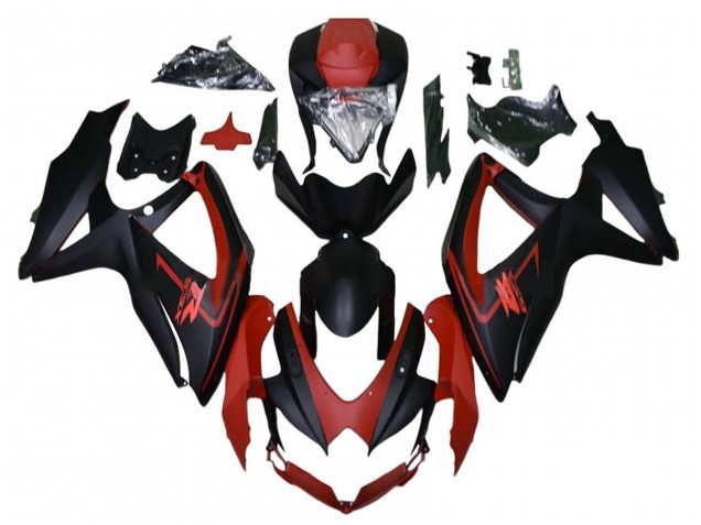 Suzuki GSXR 600 / GSXR 750 Motorrad Verkleidung 2008-2010 - Kastanienbraun Rot Matt Schwarz