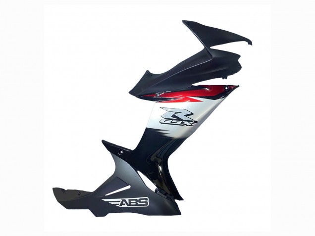 Suzuki GSXR 600 / GSXR 750 Motorrad Verkleidung 2011-2024 - Glanzendes Schwarz Geschmiedet Carbonfaser Silber Rot