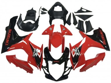 Suzuki GSXR 600 / GSXR 750 Motorrad Verkleidung 2011-2024 - Rot Glanzendes Schwarz