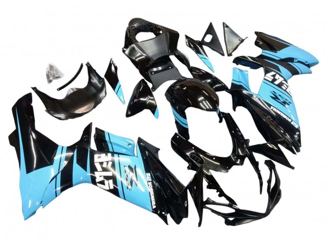 Suzuki GSXR 600 / GSXR 750 Motorrad Verkleidung 2011-2024 - Glanzendes Schwarz Hellblau
