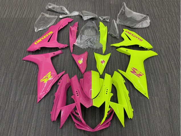 Suzuki GSXR 600 / GSXR 750 Motorrad Verkleidung 2011-2024 - Rosa Gelb Geteiltes