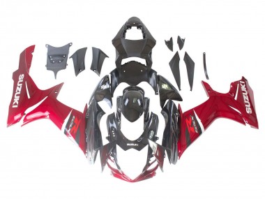 Suzuki GSXR 600 / GSXR 750 Motorrad Verkleidung 2011-2024 - Rot Glanzendes Schwarz