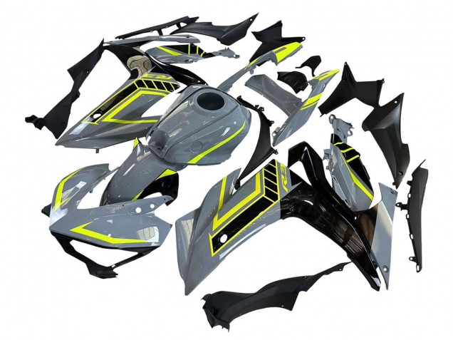Yamaha YZF R3/R25 Motorrad Verkleidung 2015-2018 - Nardo Grau Neon Gelb Schwarz