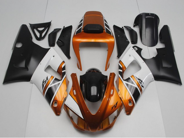 Yamaha YZF R1 Motorrad Verkleidung 1998-1999 - Orange Gold Grau Weiss Schwarz