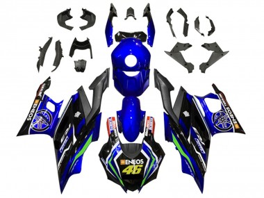 Yamaha YZF R3/R25 Motorrad Verkleidung 2019-2021 - Blau Weiss Grun Schwarz ENEOS 46