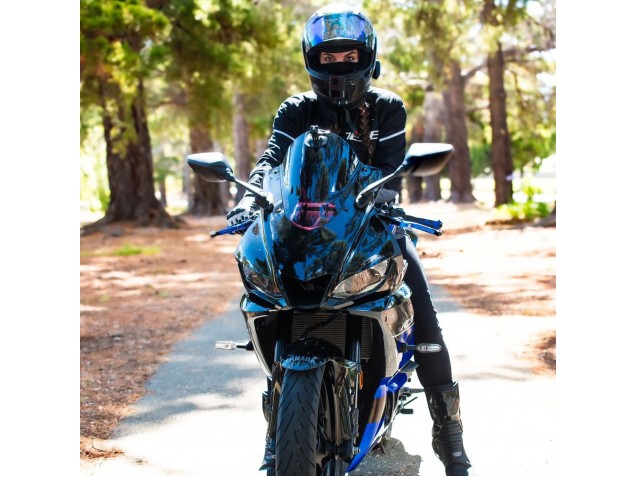 Yamaha YZF R3/R25 Motorrad Verkleidung 2022-2024 - Blau Glanzendes Schwarz