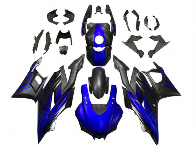 Yamaha YZF R3/R25 Motorrad Verkleidung 2022-2024 - Blau Matt Schwarz