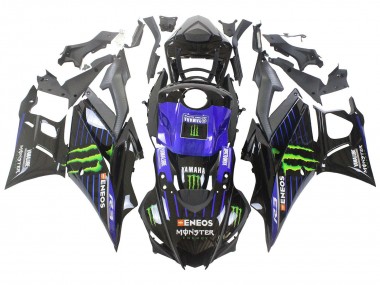 Yamaha YZF R3/R25 Motorrad Verkleidung 2022-2024 - Blau Grun Schwarz Monster Yamalube ENEOS