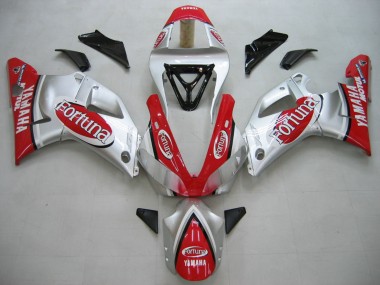Yamaha YZF 1000 R1 Motorrad Verkleidung 2000-2001 - Silber Rot Fortuna Motul