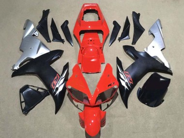 Yamaha YZF 1000 R1 Motorrad Verkleidung 2002-2003 - Rot Silber Matt Schwarz