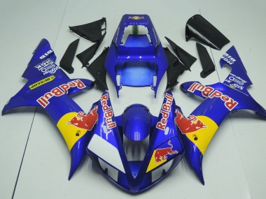 Yamaha YZF R1 Motorrad Verkleidung 2002-2003 - Blau Gelb Red Bull