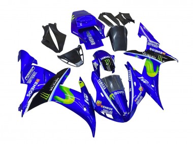 Yamaha YZF 1000 R1 Motorrad Verkleidung 2002-2003 - Blau Schwarz Grun MoviStar ENEOS Monster