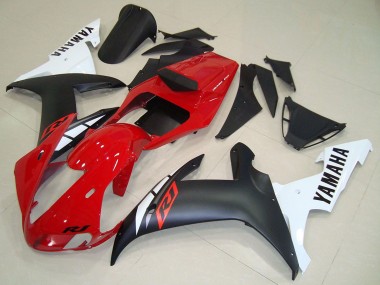 Yamaha YZF R1 Motorrad Verkleidung 2002-2003 - Rot Weiss Matt Schwarz