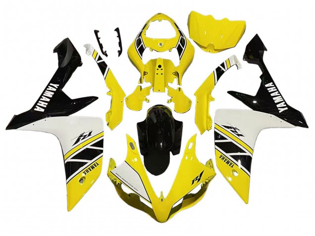 Yamaha YZF 1000 R1 Motorrad Verkleidung 2007-2008 - Gelb Weiss Schwarz