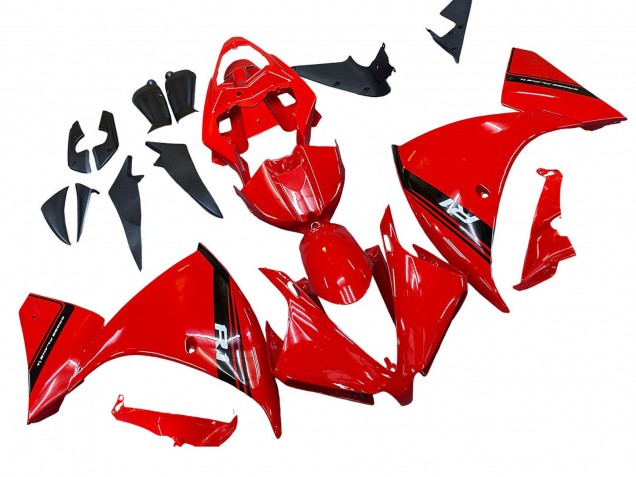 Yamaha YZF 1000 R1 Motorrad Verkleidung 2012-2014 - Rot Glanzendes Schwarz