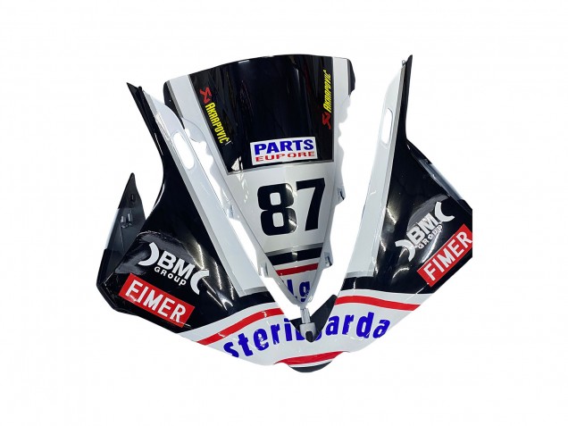 Yamaha YZF 1000 R1 Motorrad Verkleidung 2012-2014 - Glanzendes Schwarz Weiss Rot Fimer Yamalube Sterilgarda 87