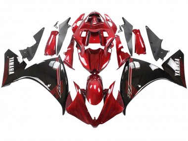 Yamaha YZF 1000 R1 Motorrad Verkleidung 2012-2014 - Rot Glanzendes Schwarz