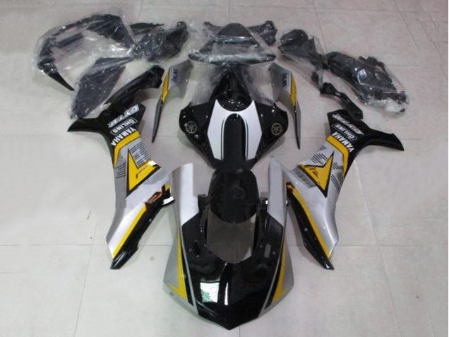Yamaha YZF 1000 R1 Motorrad Verkleidung 2012-2014 - Glanzendes Schwarz Weiss Silber Gelb