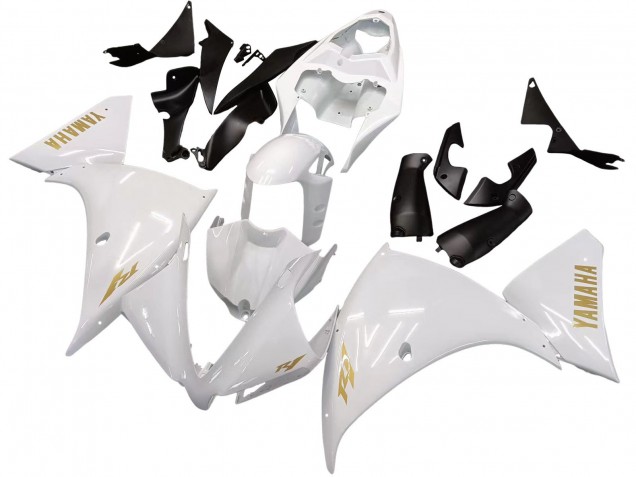 Yamaha YZF 1000 R1 Motorrad Verkleidung 2012-2014 - Weiss Gold Aufkleber
