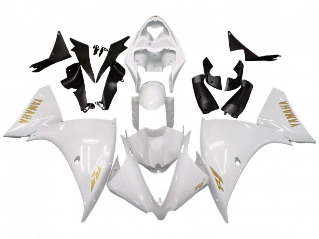 Yamaha YZF 1000 R1 Motorrad Verkleidung 2012-2014 - Weiss Gold Aufkleber