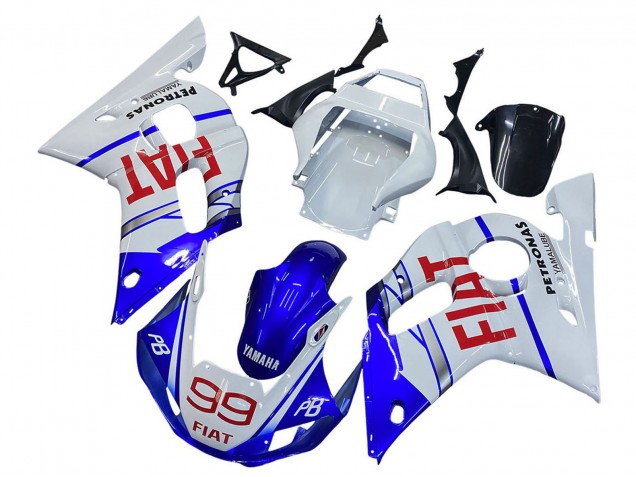 Yamaha YZF 600 R6 Motorrad Verkleidung 1998-2002 - Weiss Blau Rot Fiat 99