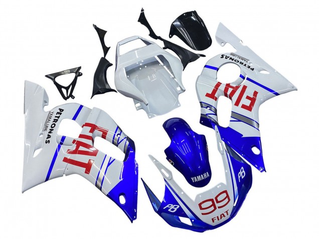 Yamaha YZF 600 R6 Motorrad Verkleidung 1998-2002 - Weiss Blau Rot Fiat 99