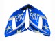 Yamaha YZF 600 R6 Motorrad Verkleidung 1998-2002 - Weiss Blau Neon Gelb Fiat Motul Michelin