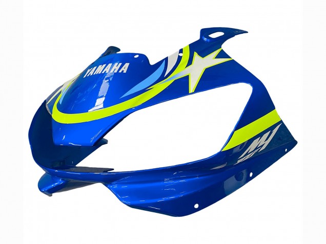 Yamaha YZF 600 R6 Motorrad Verkleidung 1998-2002 - Weiss Blau Neon Gelb Fiat Motul Michelin