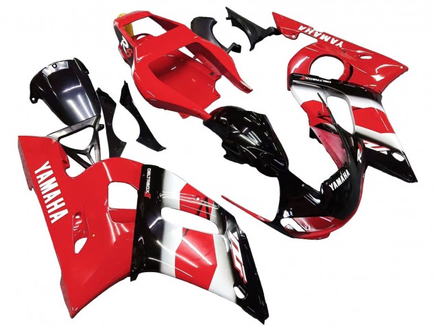 Yamaha YZF 600 R6 Motorrad Verkleidung 1998-2002 - Rot Weiss Glanzendes Schwarz