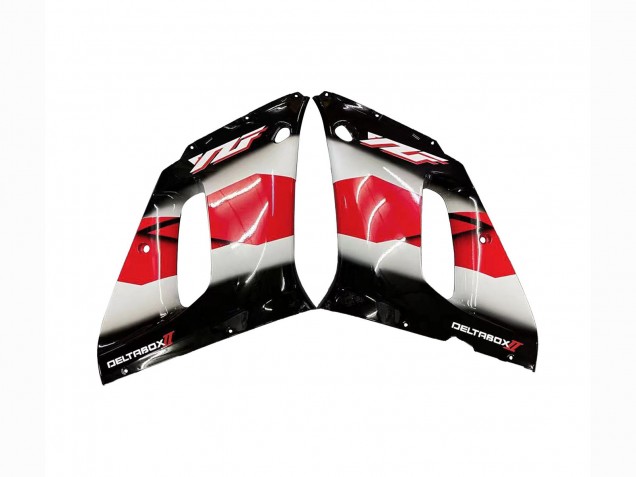 Yamaha YZF 600 R6 Motorrad Verkleidung 1998-2002 - Rot Weiss Glanzendes Schwarz